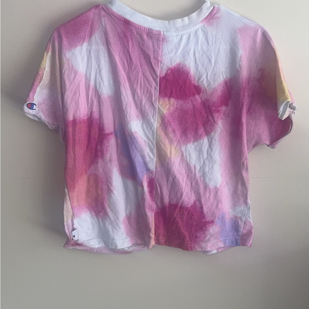 Champion Pink and White Tie-Dye Tee